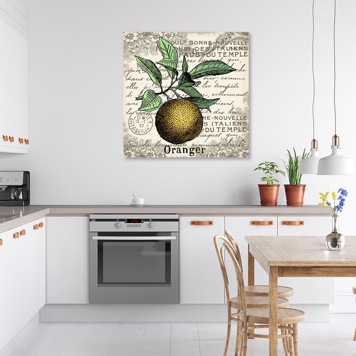 WANDBILD vintage orange - Orange, Textil (50/50cm) - Feeby