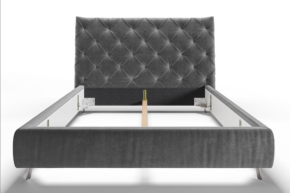 POLSTERBETT ANNY Grau Velvet - Grau, Textil (200/200cm) - KAWOLA