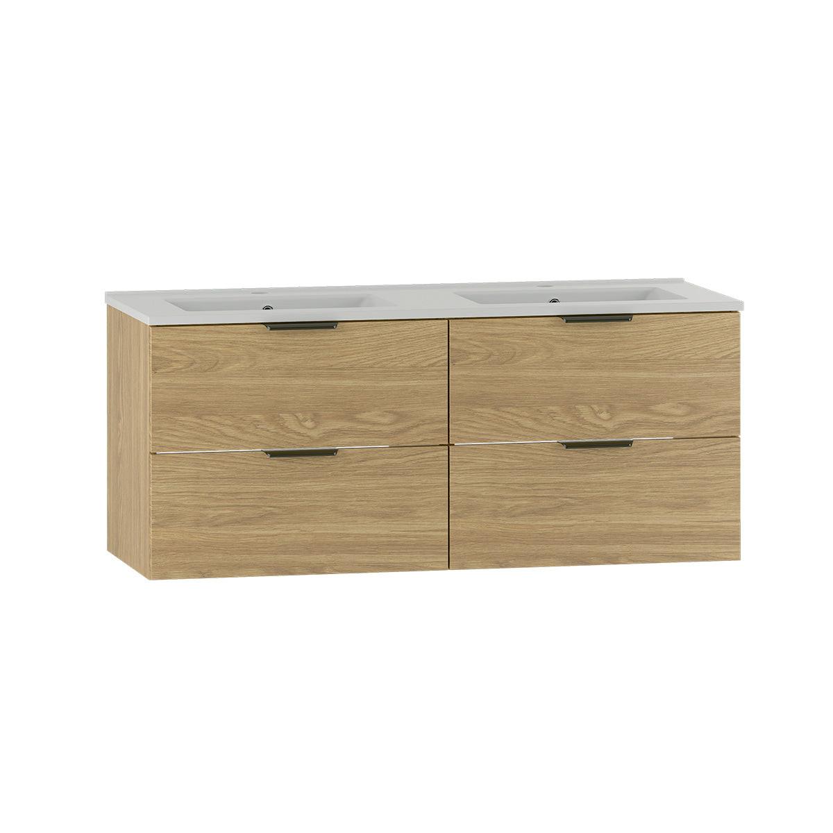 DOPPELWASCHTISCH 120cm Astrid Holz - Braun, Holzwerkstoff (120/50/45.8cm) - Petits-meubles