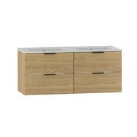 DOPPELWASCHTISCH 120cm Astrid Holz - Braun, Holzwerkstoff (120/50/45.8cm) - Petits-meubles