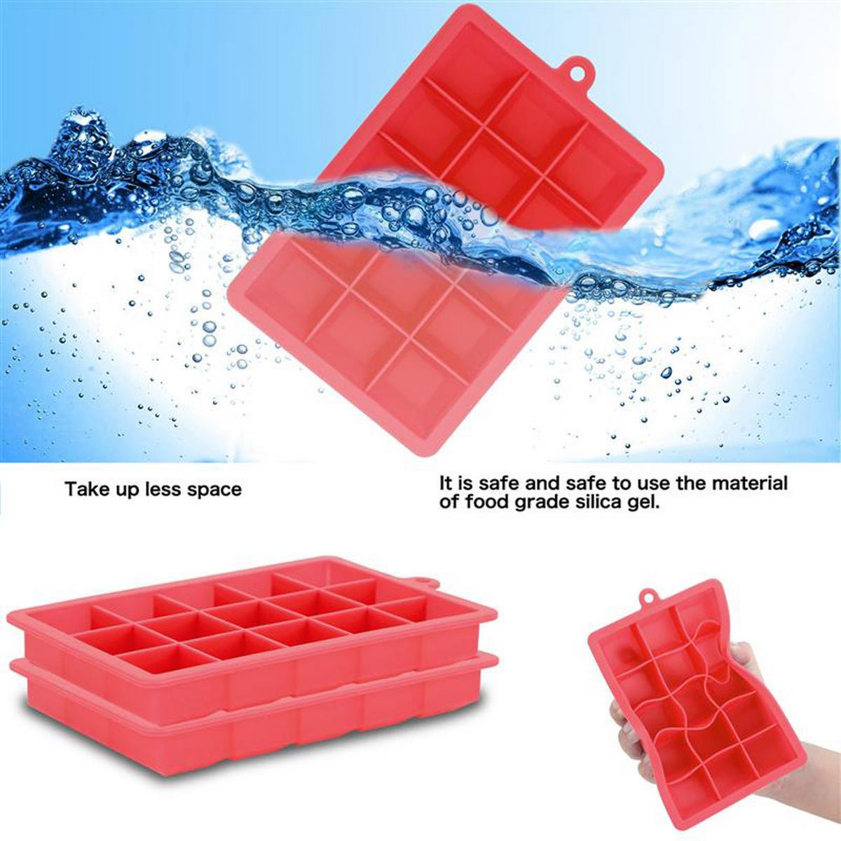 EISWÜRFELFORM 2er Set - Rot, Kunststoff (13/2.5/18cm) - Intirilife