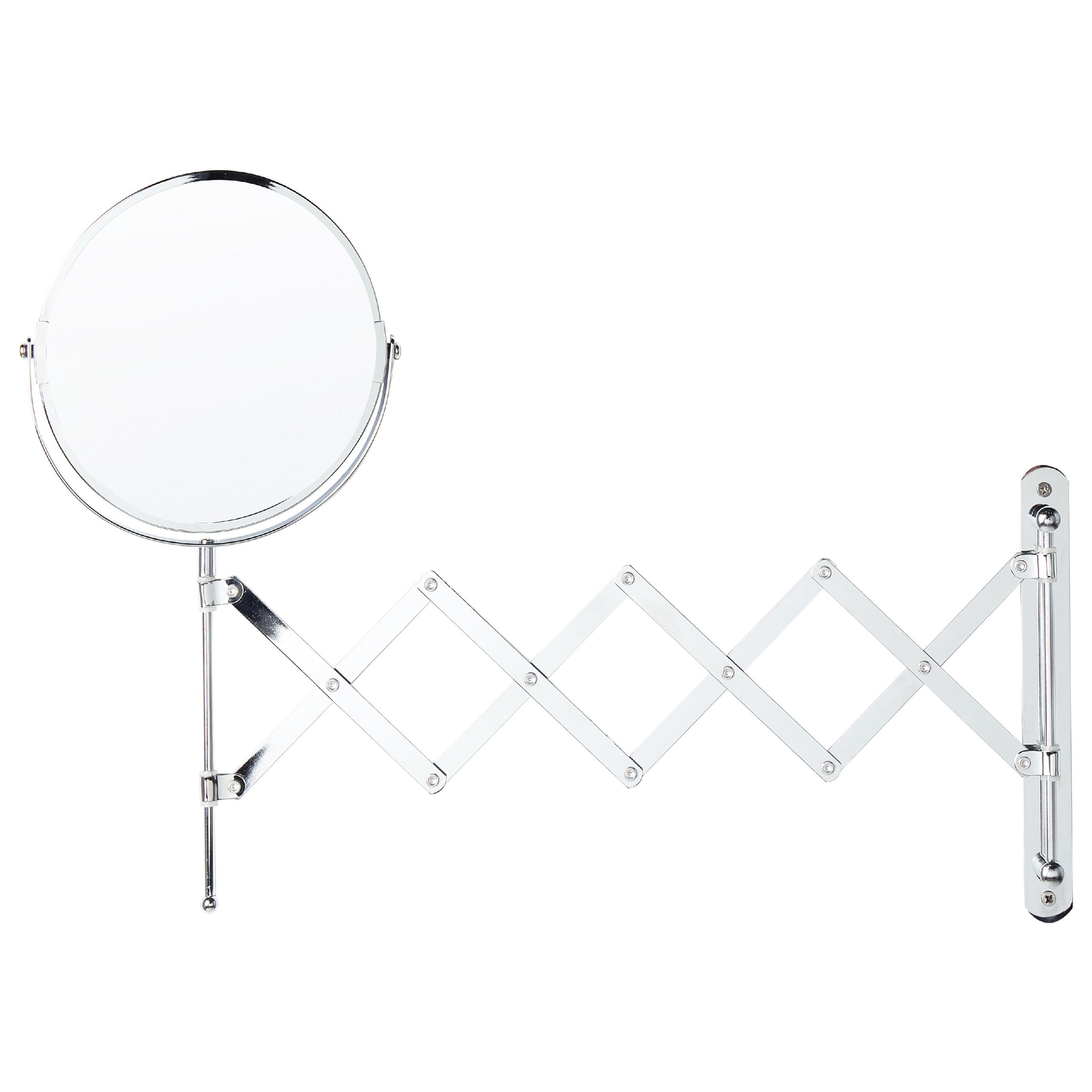 WANDSPIEGEL mit Ausziehfunktion 19 cm Silber Yvelines - Silberfarben, Metall (5/57/36cm) - Beliani