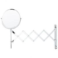 WANDSPIEGEL mit Ausziehfunktion 19 cm Silber Yvelines - Silberfarben, Metall (5/57/36cm) - Beliani