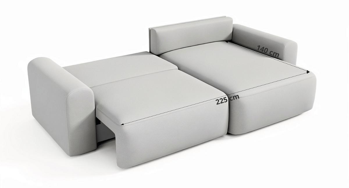 ECKSOFA NEKSON L - Beige Cord - Beige/Schwarz, Kunststoff/Textil (274/152cm) - MKS