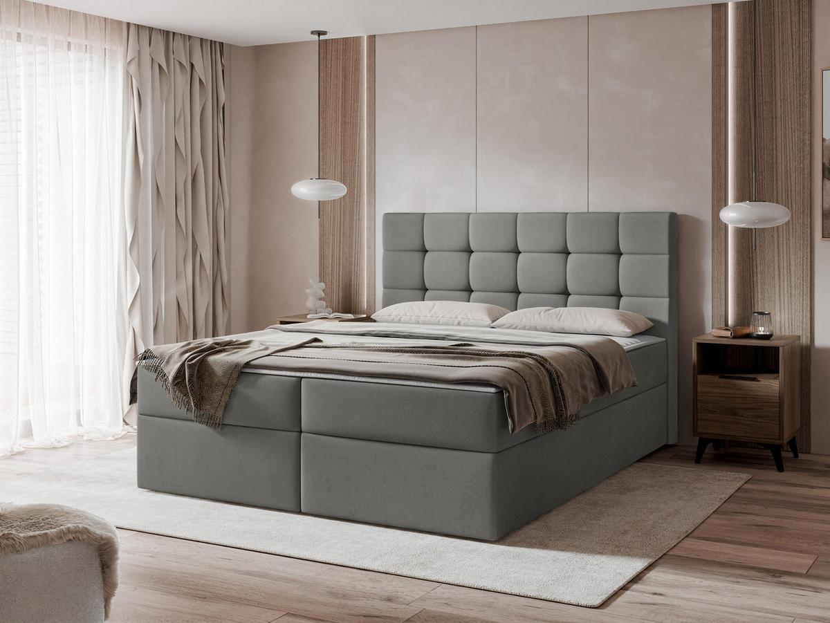 BOXBETT Luanda - H3 - Grau, Holzwerkstoff/Textil (140/200cm) - MIRJAN24