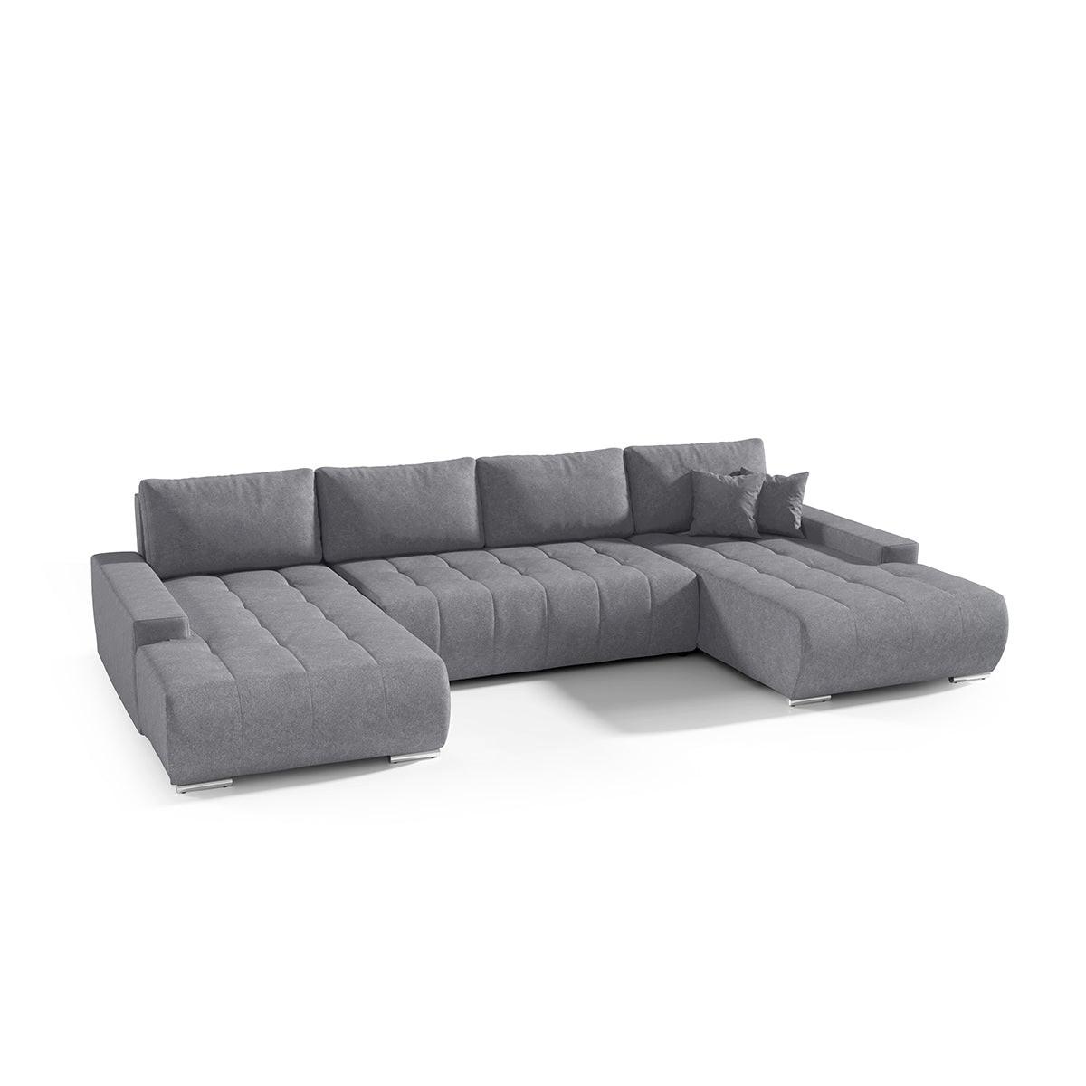 PANORAMASOFA Jonas 5 Sitzplätze Grau - Grau, Holzwerkstoff (350/85/185cm) - Petits-meubles