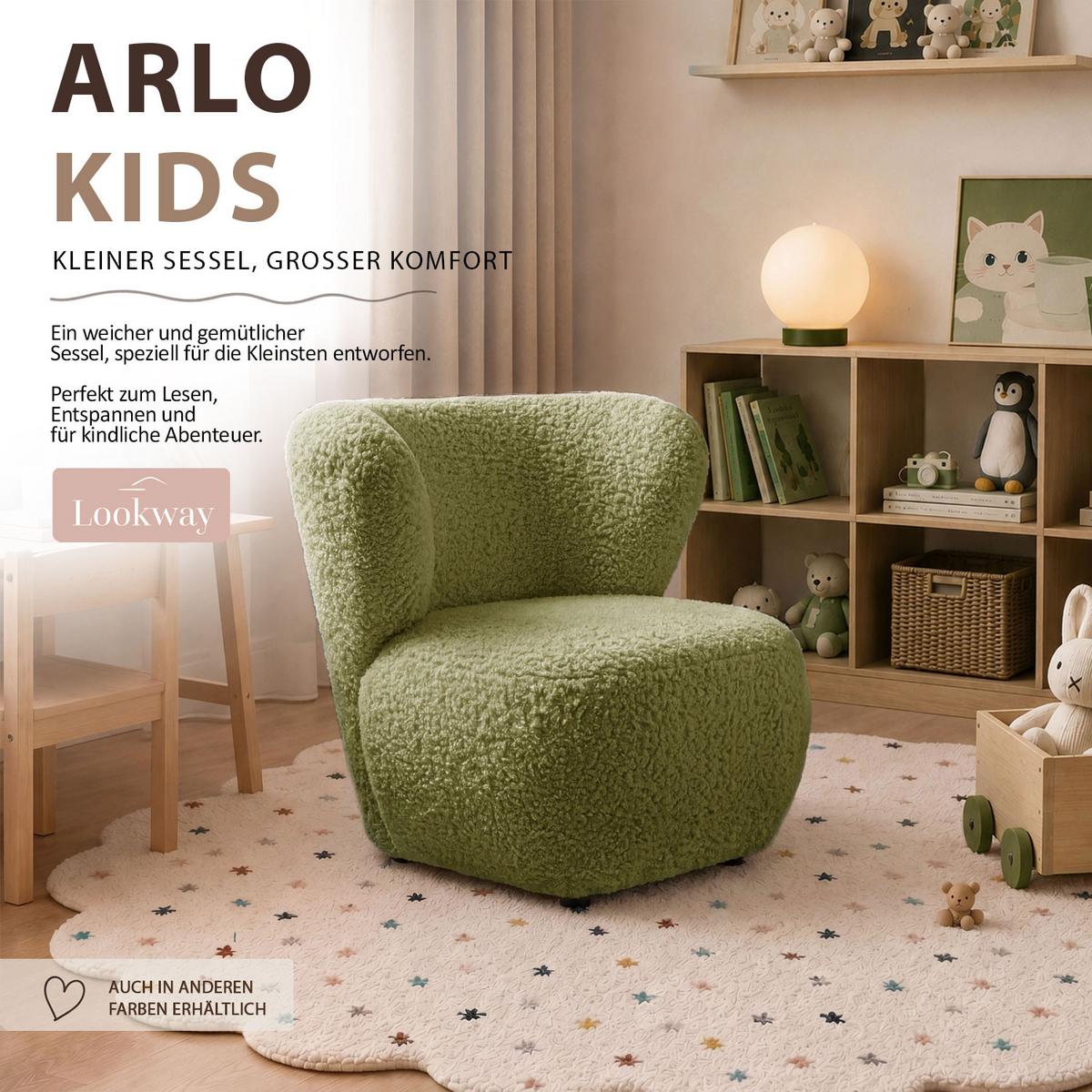 KINDERSESSEL ARLO KIDS Rolf 13 - Grün, Textil (85/74/58cm) - Lookway