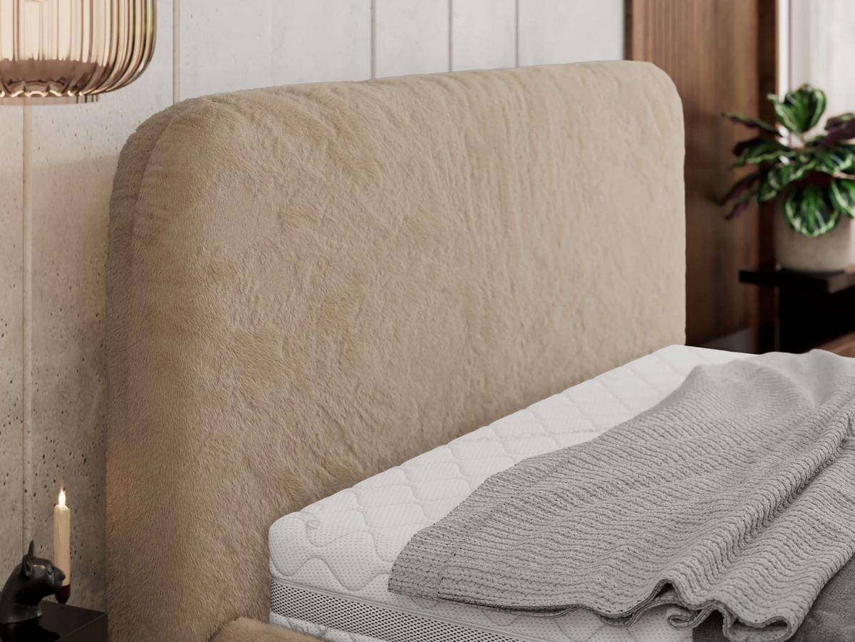POLSTERBETT BENEA CLASSIC 180/200 - Beige Plüsch - Multipocket-Matratze - Beige, Textil (180/200cm) - MKS