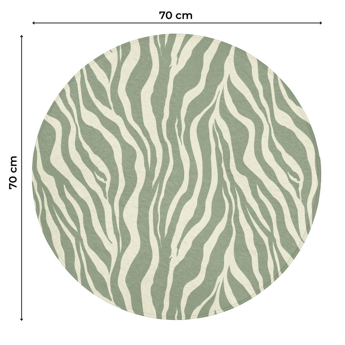 WC-VORLEGER Zebra - Motiv - Grün Toilettenteppich 70x70 cm - Salbeigrün, Textil (70/1cm) - OnlyWow