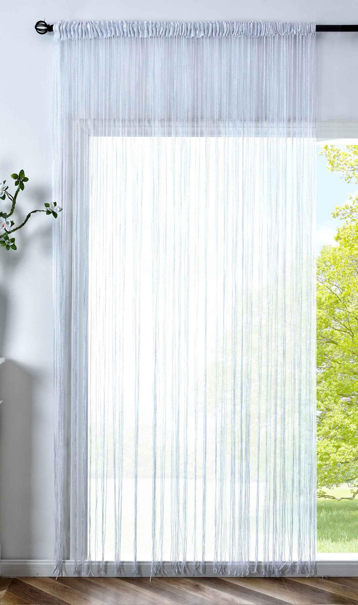 FADENGARDINE Shanghai HxB 250x300 cm Weiß Lurex - Weiß, Textil (300/250cm) - Gardinenbox