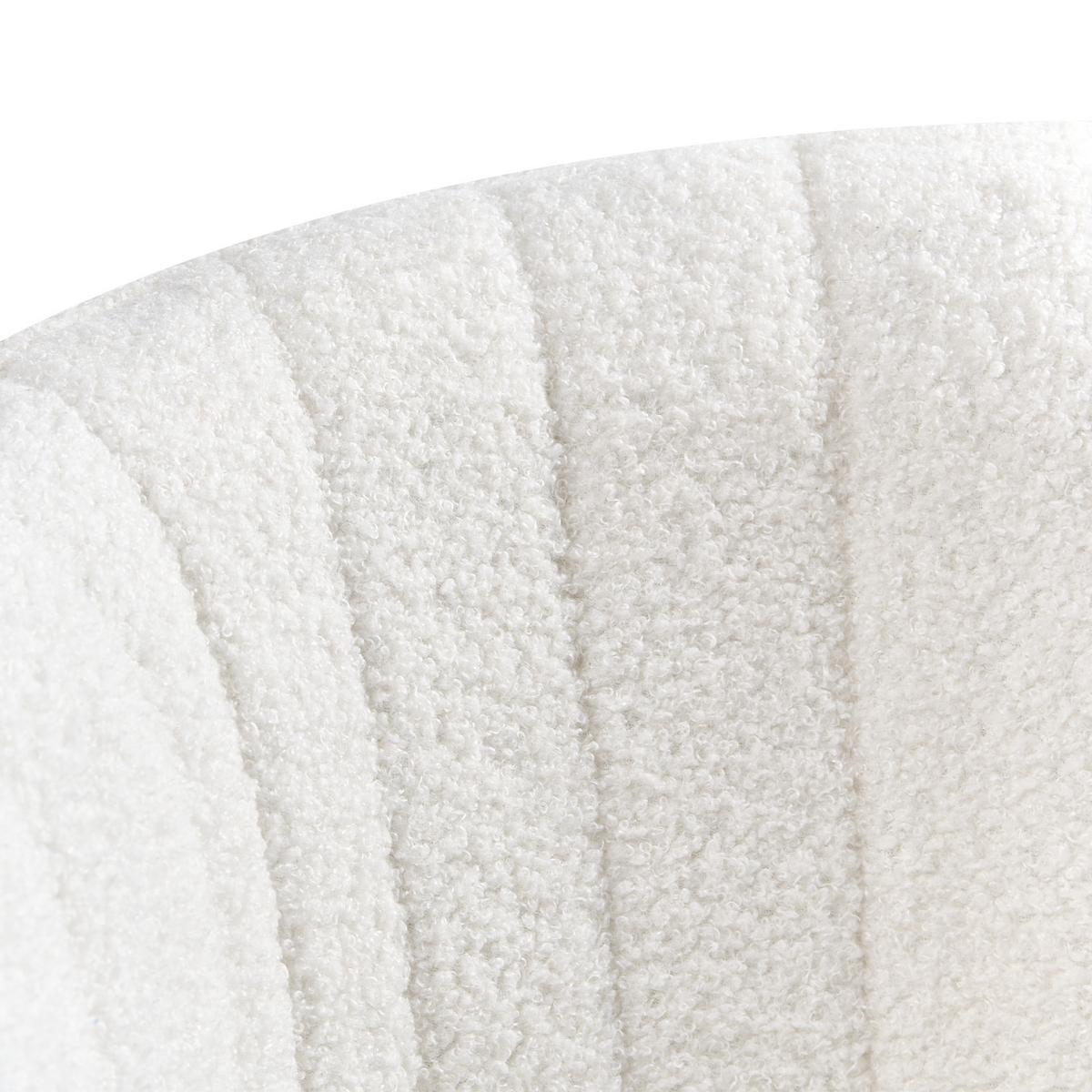 SCHREIBTISCHSTUHL Bouclé Cremeweiß Katonah - Weiß, Textil (57/78/57cm) - Beliani