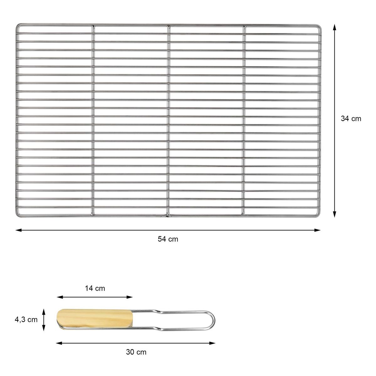GRILLROST - Silberfarben, Metall (34/54cm) - ECD-Germany