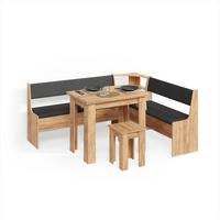 ECKBANKGRUPPE Tiberio Goldkraft Eiche 180 x 150 cm mit Tisch - Honigeiche, Holzwerkstoff (180/80/150cm) - Livinity®