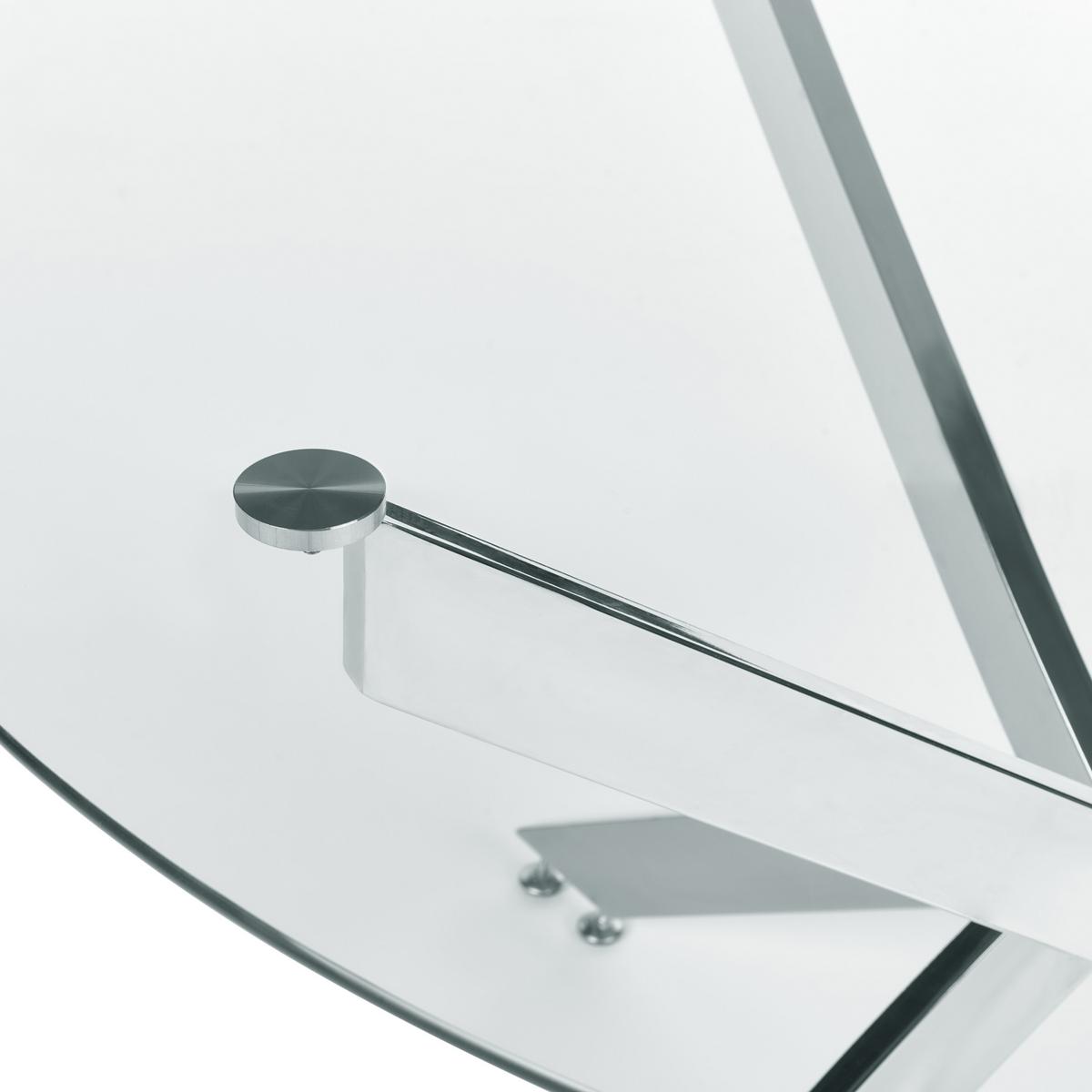 ESSTISCH 120/75 cm Silberfarben, Transparent Rund Maramo - Silberfarben, Glas (120/120/75cm) - Beliani