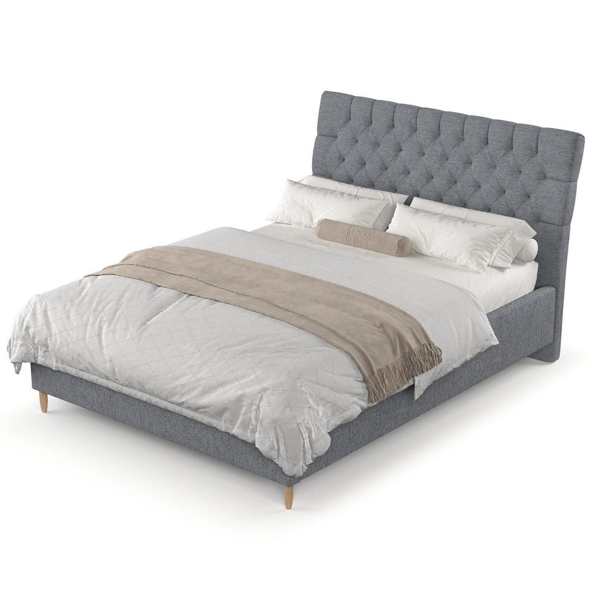 POLSTERBETT Lira 120/200 cm Grau im Neve Stoff - Naturfarben/Grau, Holz/Holzwerkstoff (120/200cm) - AltaBeds