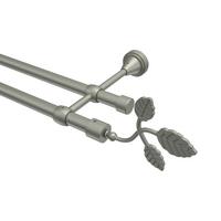 GARDINENSTANGE Primus Alessia 120 cm, 2-läufig (ohne Ringe), 16 mm Ø Chrom matt - Chromfarben/Nickelfarben, Metall (120cm) - INTERDECO