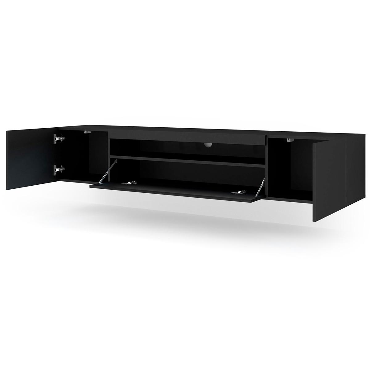 TV-MÖBEL Aurus Schwarz - Schwarz, Holzwerkstoff (200/36/37cm) - Petits-meubles