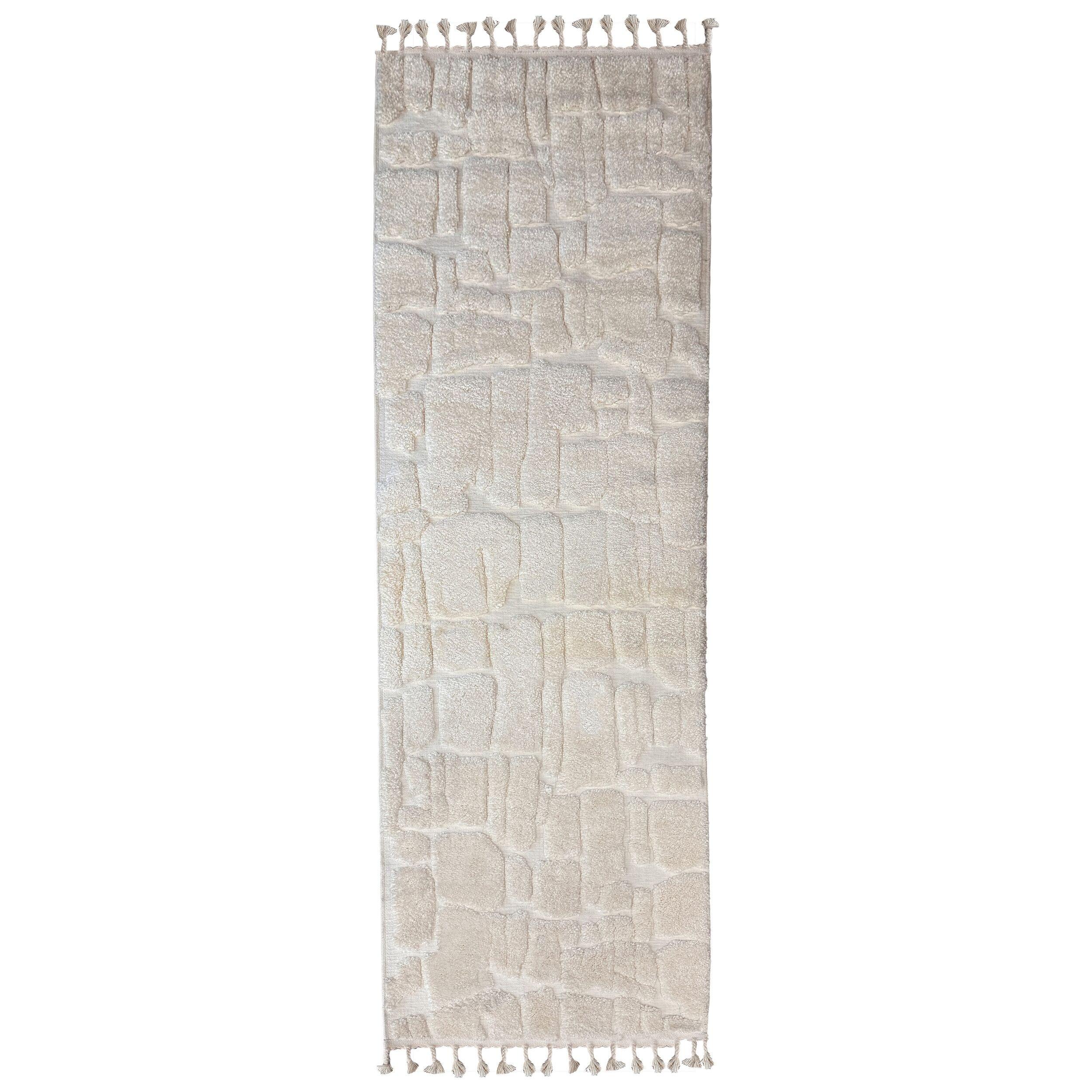 HOCHFLORTEPPICH mit Fransen MARA, geometrisch, Creme, 80 x 300 cm - Beige, Textil (300/80cm) - KADIMA DESIGN