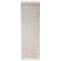 HOCHFLORTEPPICH mit Fransen MARA, geometrisch, Creme, 80 x 300 cm - Beige, Textil (300/80cm) - KADIMA DESIGN