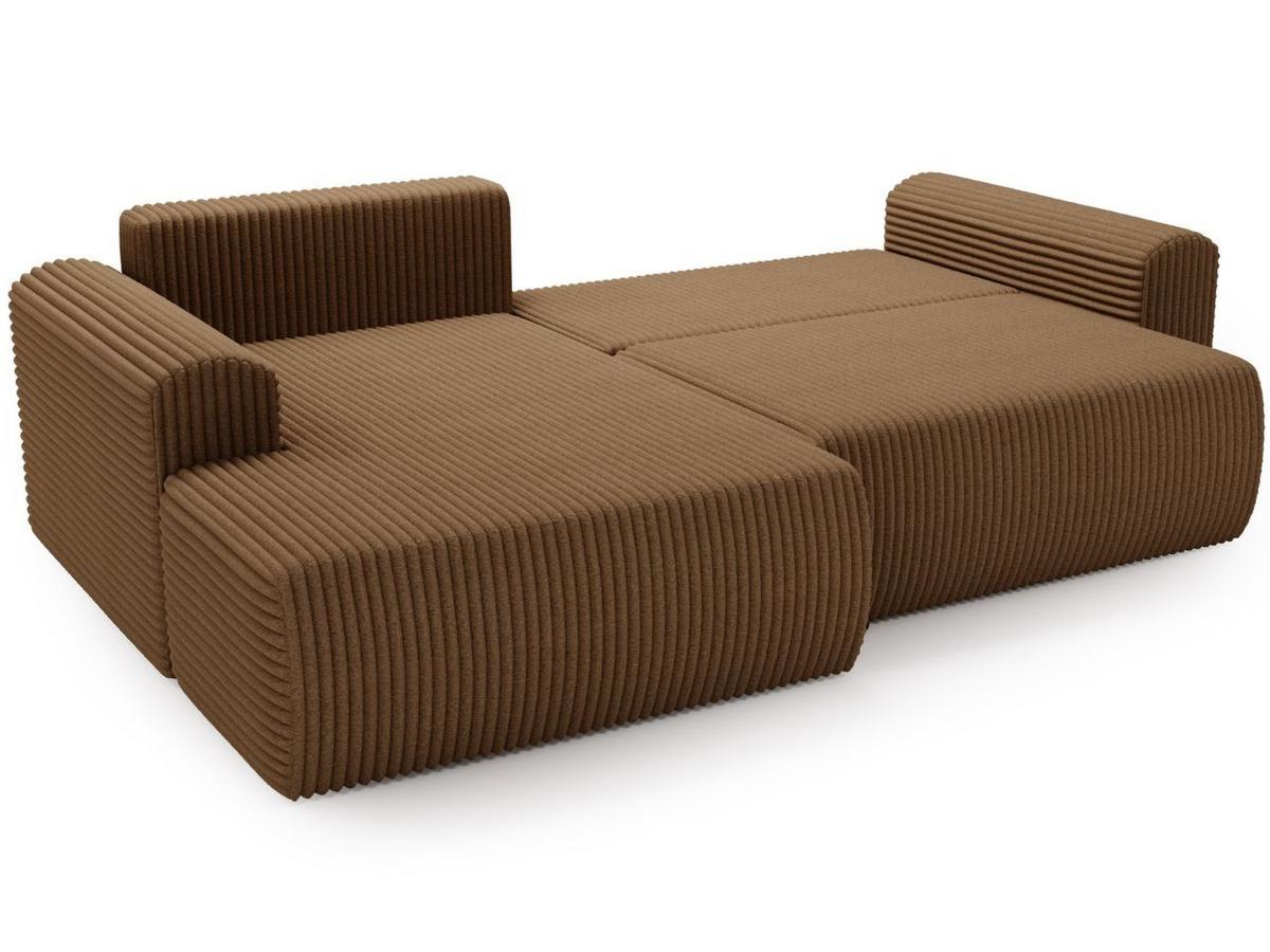 ECKSOFA Belvio Braun Links - Schwarz/Braun, Holz/Textil (257/177cm) - Graingold