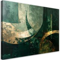 LEINWANDBILD Abstraktion 60x40cm - Grün, Textil (60/40cm) - Feeby