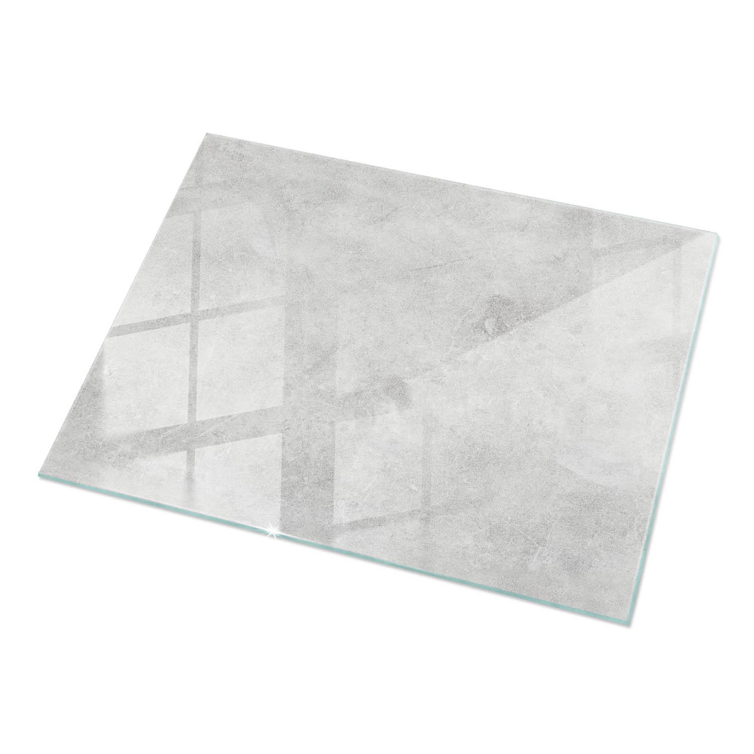 TISCHPLATTE 120x80 cm Betonstruktur mit Kratzern - Hellgrau, Glas (0.4/120/80cm) - TULUP