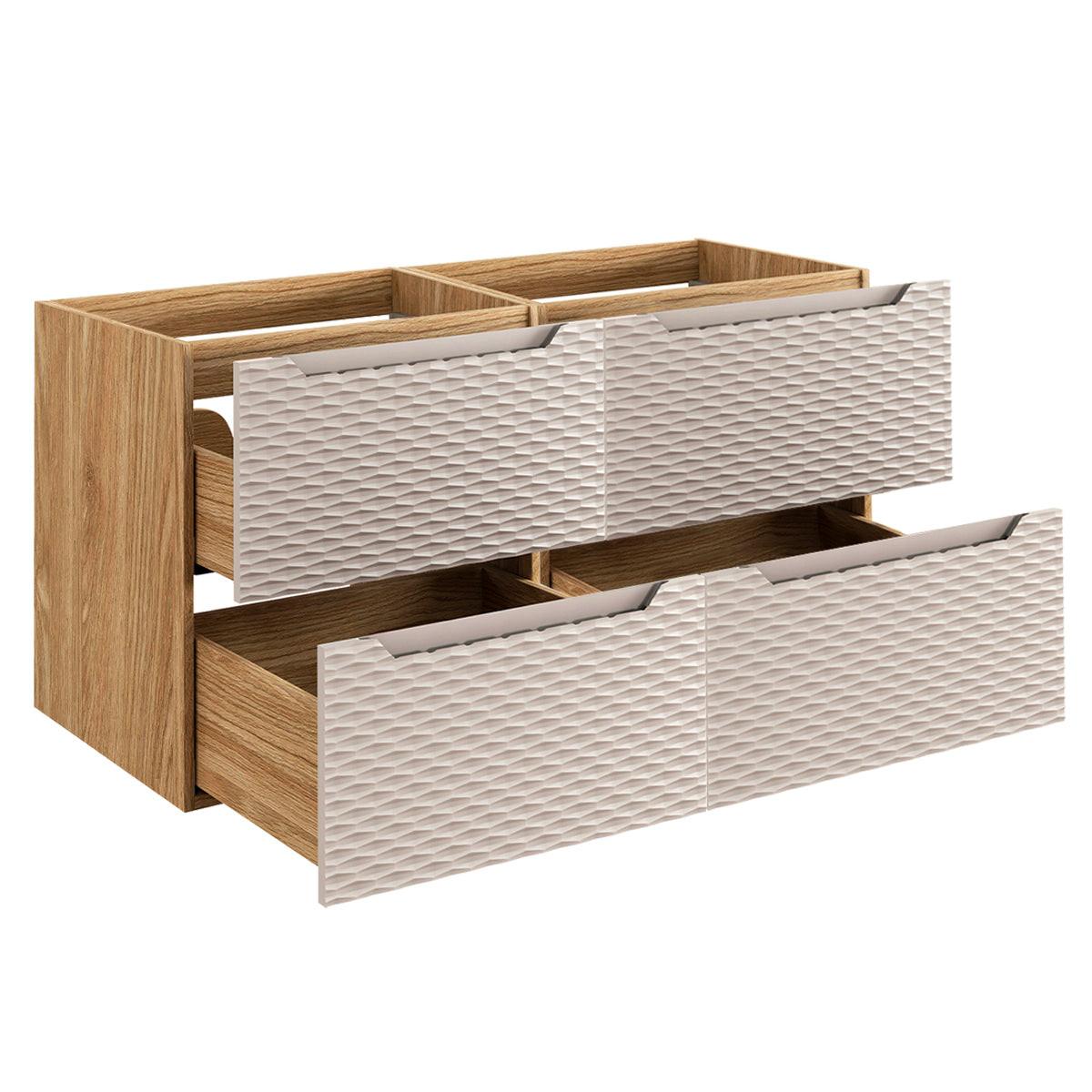 DOPPELWASCHTISCH 120cm Elora Beige und Holz - Braun, Holzwerkstoff (120/59/46cm) - Petits-meubles