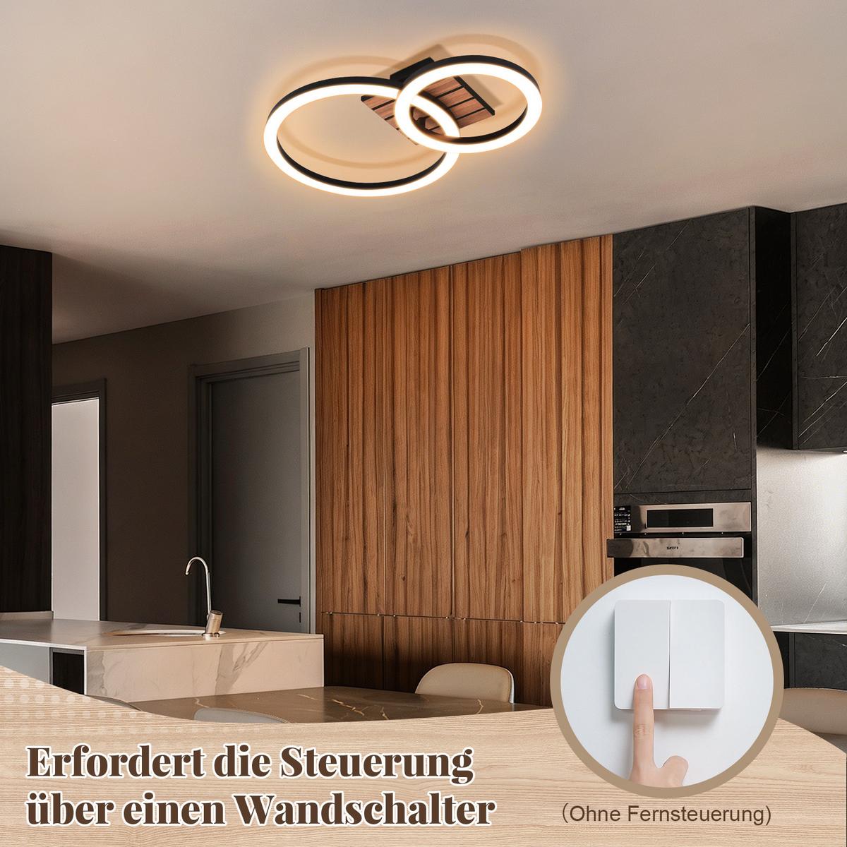 LED DECKENLEUCHTE Bexalin 44/30/8 cm - Schwarz, Kunststoff/Metall (44/30/8cm) - ZMH