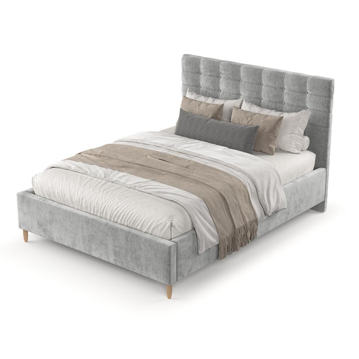 POLSTERBETT Soma 120/200 cm Hellgrau im Lotta Stoff - Hellgrau/Naturfarben, Holz/Holzwerkstoff (120/200cm) - AltaBeds