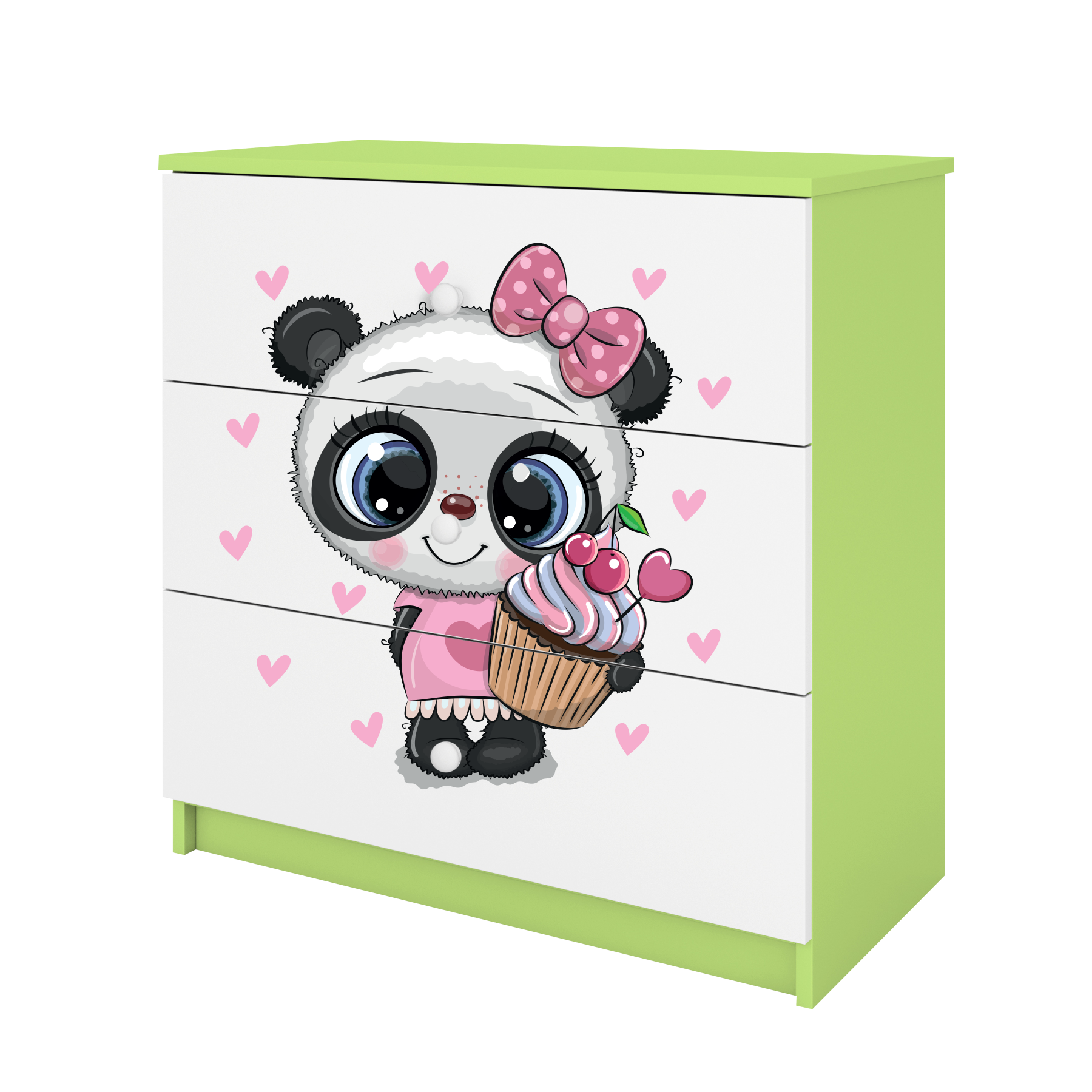 KOMMODE Babydreams Panda 81/81/41 - Grün, Holzwerkstoff (81/81/41cm) - RAUMHIRSCH FURNITURE