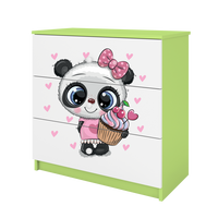 KOMMODE Babydreams Panda 81/81/41 - Grün, Holzwerkstoff (81/81/41cm) - RAUMHIRSCH FURNITURE