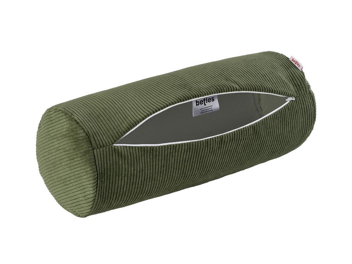 NACKENROLLENHÜLLE HYggelig No.1 bamboo-grün Cord-Samt 40/15 cm - Grün, Textil (15/40cm) - beties Heimtextil