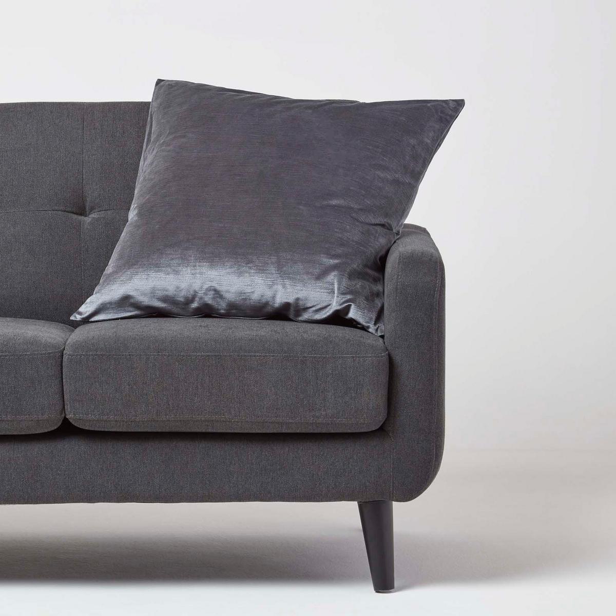 KISSENHÜLLE Samt grau 60/60 cm - Dunkelgrau, Textil (60/60cm) - Homescapes