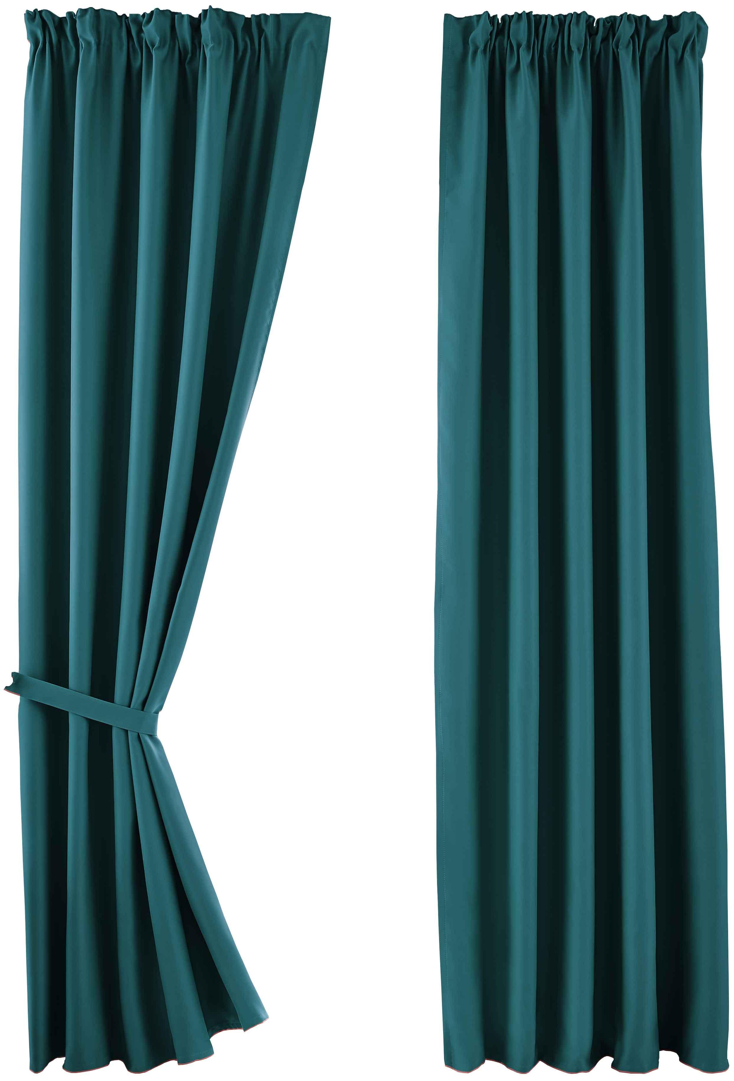 VORHANG 2ER SET NEWYORK HxB 245x295 cm Petrol - Petrol, Textil (295/245cm) - Gardinenbox
