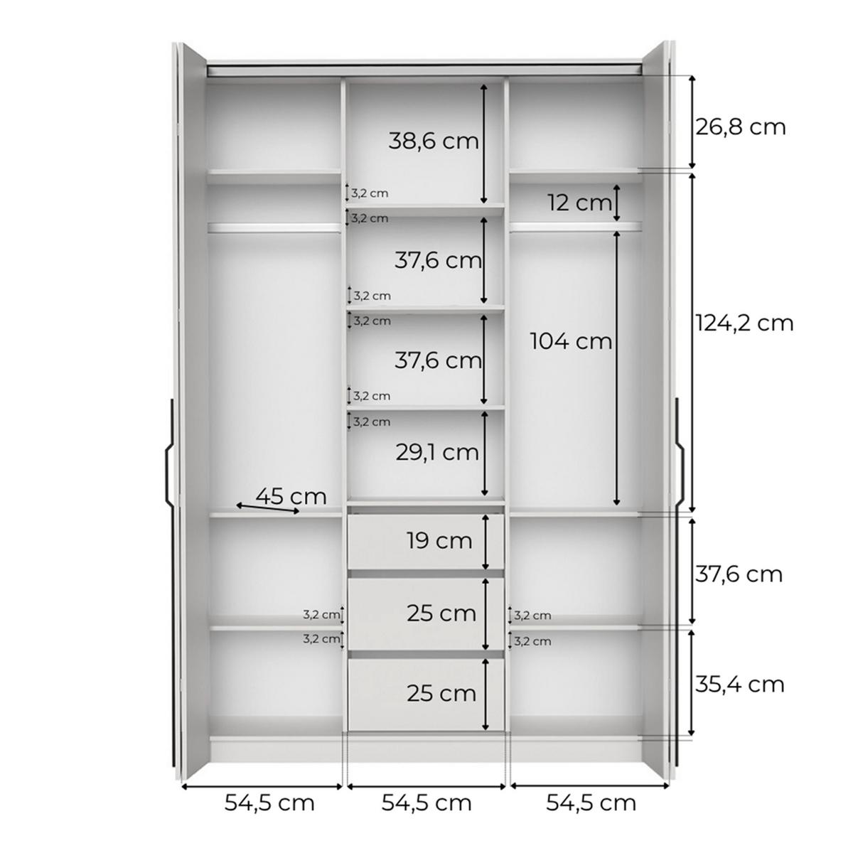 FALTTÜRENSCHRANK Omodeo 170 cm breit in Artisan-Eiche – mit WingLine-Falttüren - Eiche Artisan, Holzwerkstoff (170/240/58cm) - AX Living