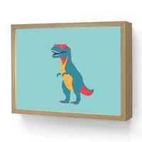 WANDLEUCHTE MIT AKKU Dinosaurier - Blau - Sonnenbrille 40x30 cm - Hellblau, Holzwerkstoff (40/30/8cm) - OnlyWow