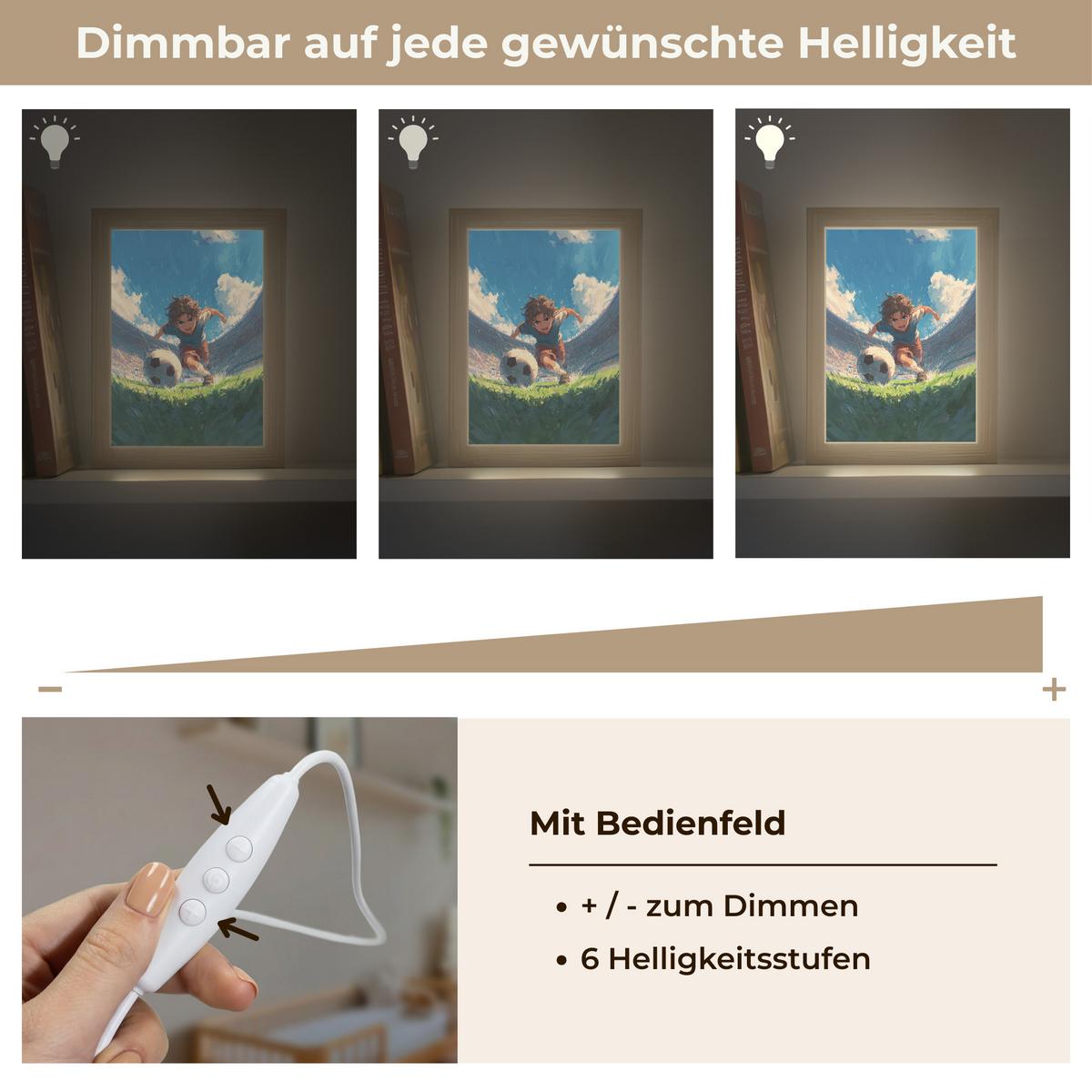 NACHTTISCHLAMPE Stadion - Fußballer - Ball 15x20 cm - Blau, Holzwerkstoff (8/15/20cm) - OnlyWow