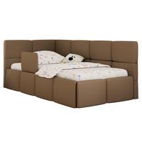POLSTERBETT ARVO ALTA 90/200 - Braun Kunstleder - Ohne Matratze - Links - Braun, Textil (90/200cm) - MKS