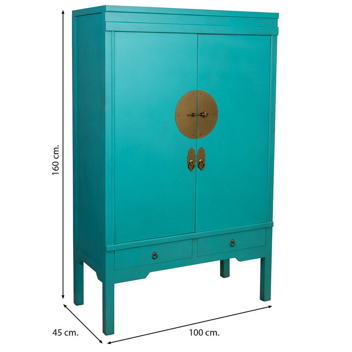SCHRANK aus Holz 100x45x160 cm - Blau, Holz (100/160/45cm) - Wanderlust