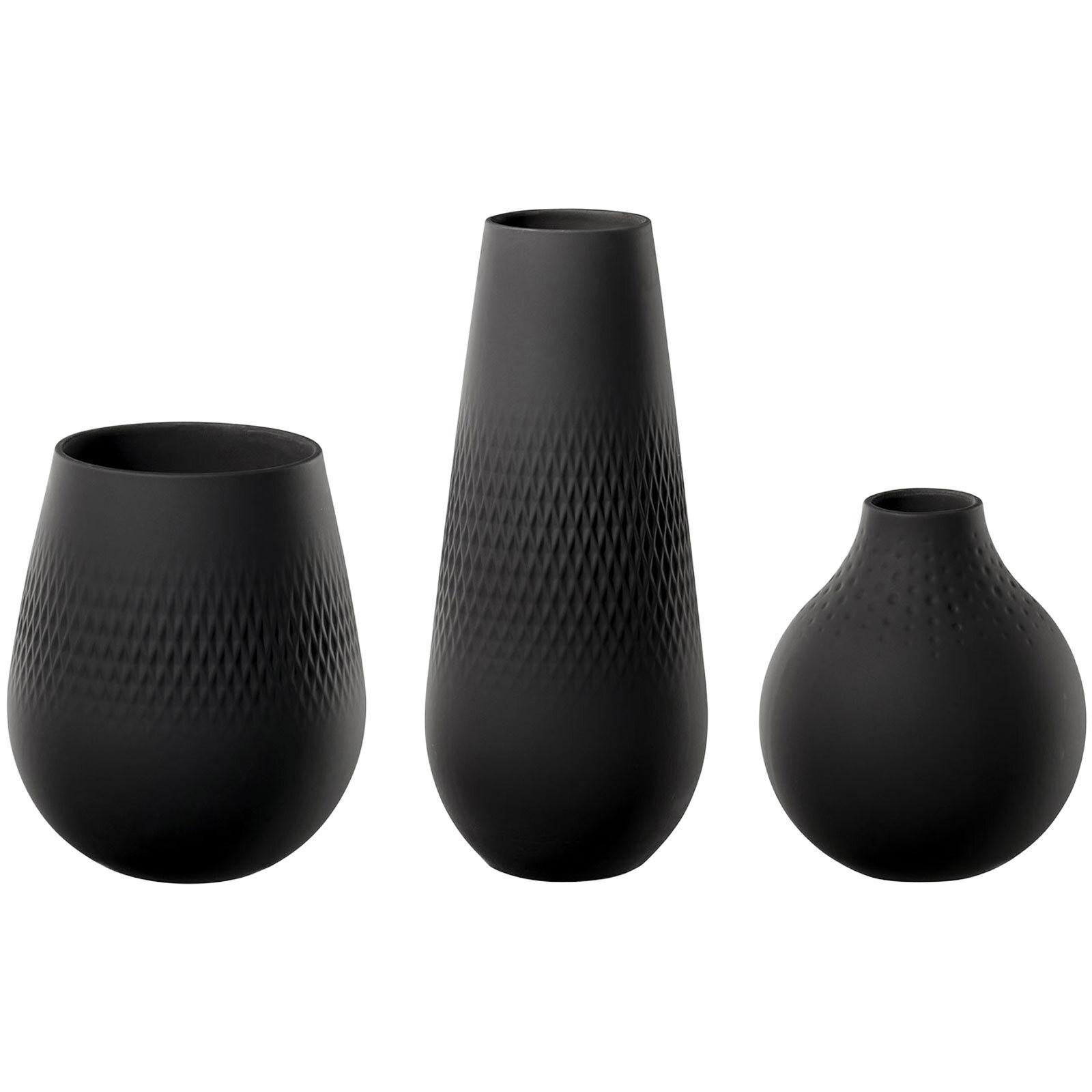 VASEN-SET Manufacture Collier schwarz 3-tlg. - Schwarz, Keramik (2cm) - Villeroy & Boch