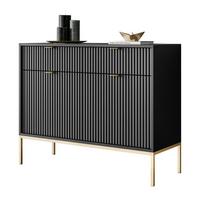 SIDEBOARD CORTADO GOLD KSZ104 MIT SCHUBLADEN SCHWARZ - Schwarz, Holzwerkstoff (104/83/39cm) - Lookway