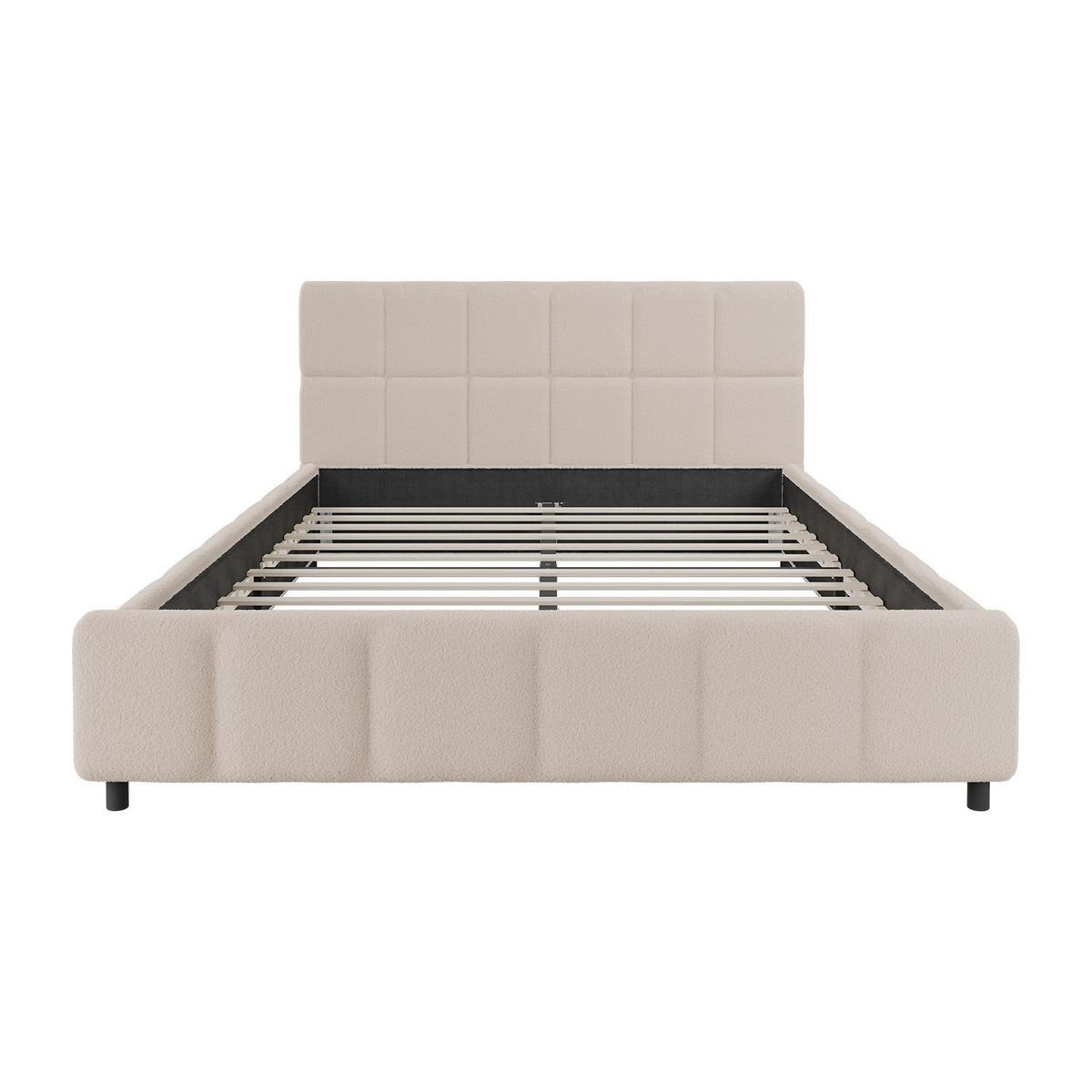 POLSTERBETT Florenz beige 140x200 cm - Beige, Holz (140/200cm) - Juskys