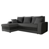 ECKSOFA Kris Lux - Anthrazit/Schwarz, Holz/Kunststoff (238/147cm) - MIRJAN24