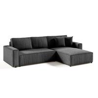 ECKSOFA Isaac 4 Sitzplätze Dunkelgrau - Grau, Holzwerkstoff (294/185cm) - Petits-meubles