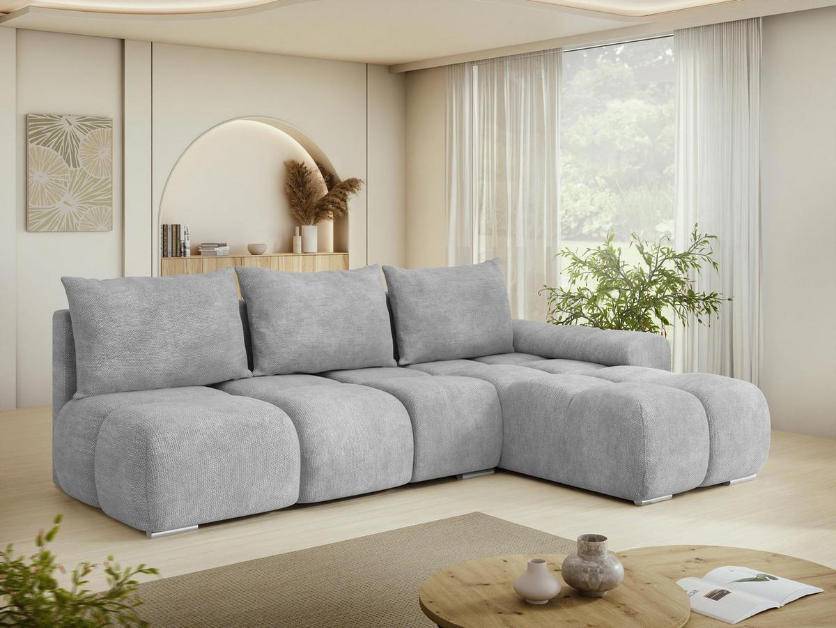 ECKSOFA Bestii, Seite: Rechts - Silberfarben/Schwarz, Holz/Kunststoff (270/183cm) - MIRJAN24