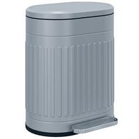 MÜLLEIMER Metall Kunststoff Grau - Grau, Metall (31.2/45/36.5cm) - HOMCOM