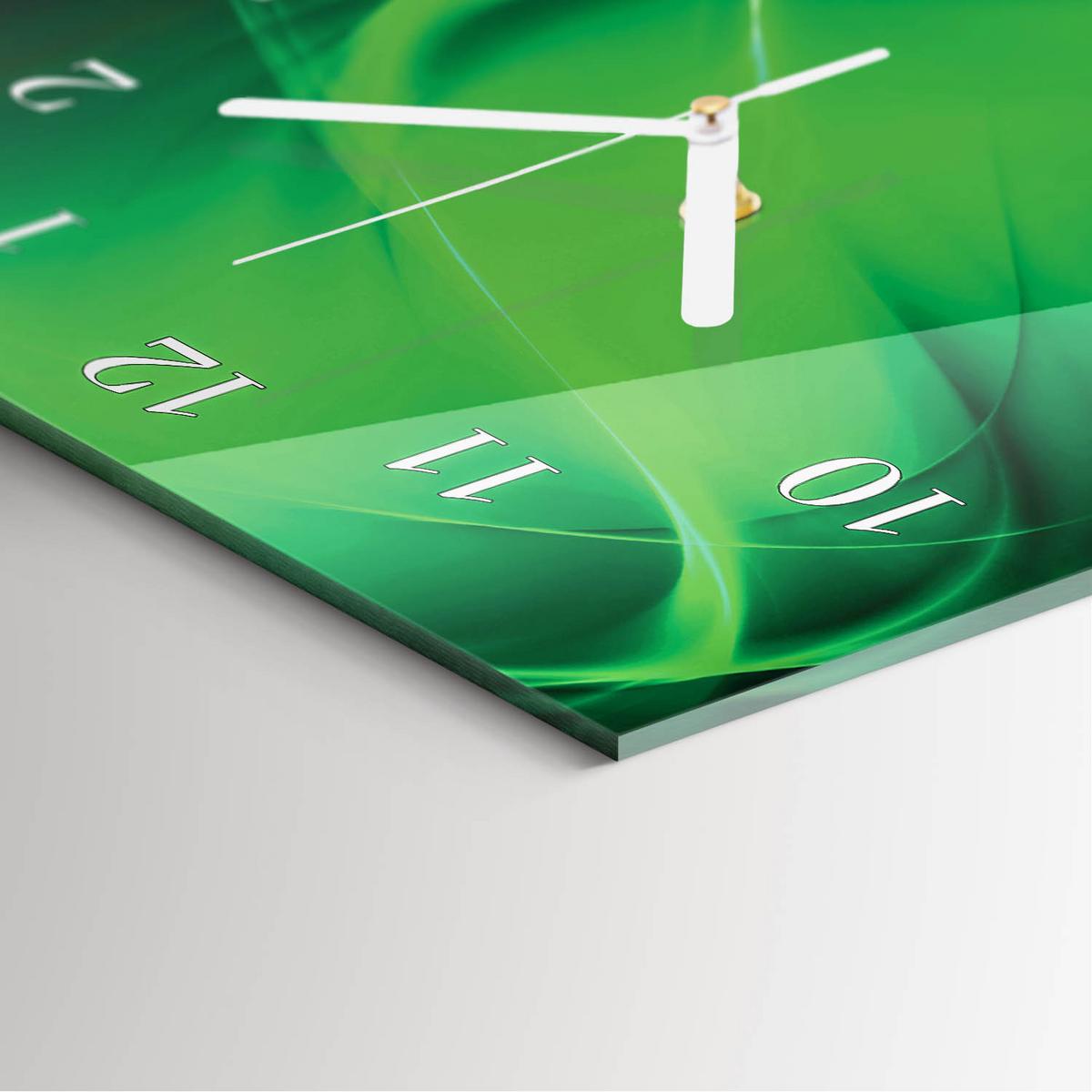 WANDUHR aus Glas 30x60 cm - Abstraktion - Grün, Glas (30/60/0.4cm) - TULUP