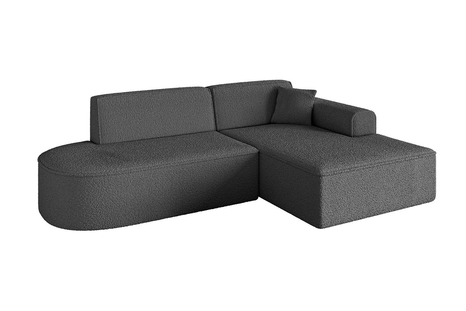 ECKSOFA Ottomane Rechts IREA-L1-v3 - 232x165x77 cm Grau - Olivgrün, Holzwerkstoff/Textil (232/165cm) - ALTDECOR