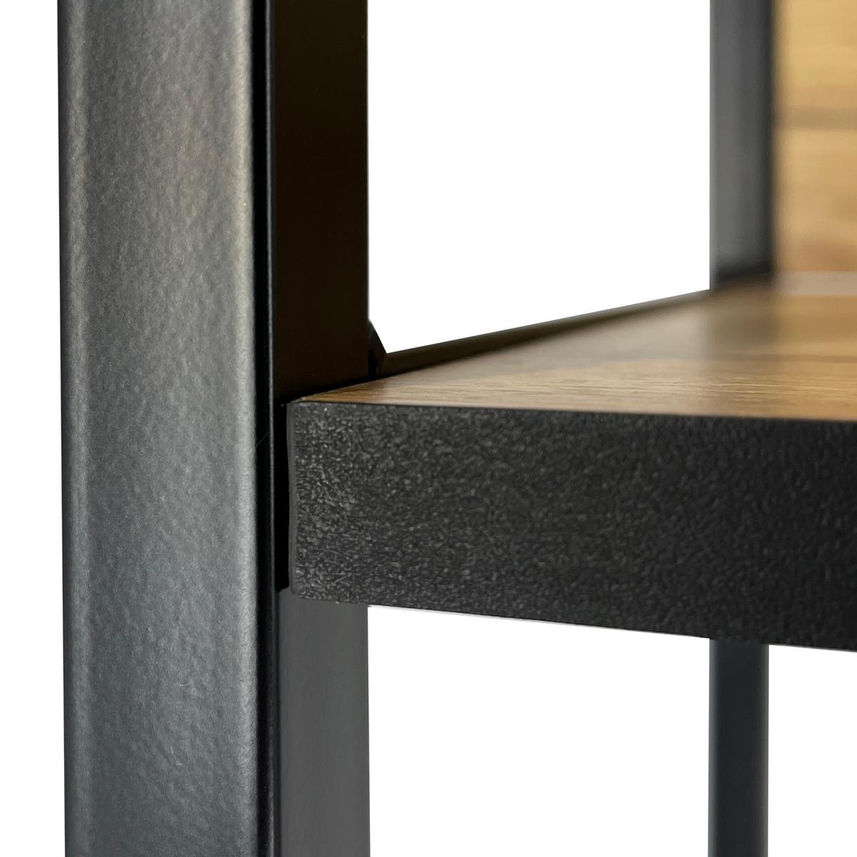 STANDREGAL Schwarz, Eiche Artisan 192/40/32 - Schwarz/Eiche Artisan, Holzwerkstoff (40/192/32cm) - RAUMHIRSCH FURNITURE