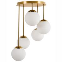 HÄNGELEUCHTE Messing Riana - Messingfarben/Weiß, Metall (42/42/61cm) - Beliani